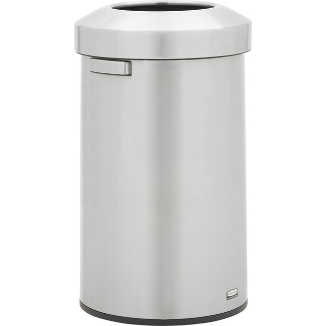 RUBBERMAID 2147584  Commercial Refine Waste Container - 23 gal Capacity - Round - Ergonomic Handle, Non-skid, Fingerprint Resistant, Durable - 29.6in Height x 17.7in Width - Metal - Stainless Steel - 1 Each