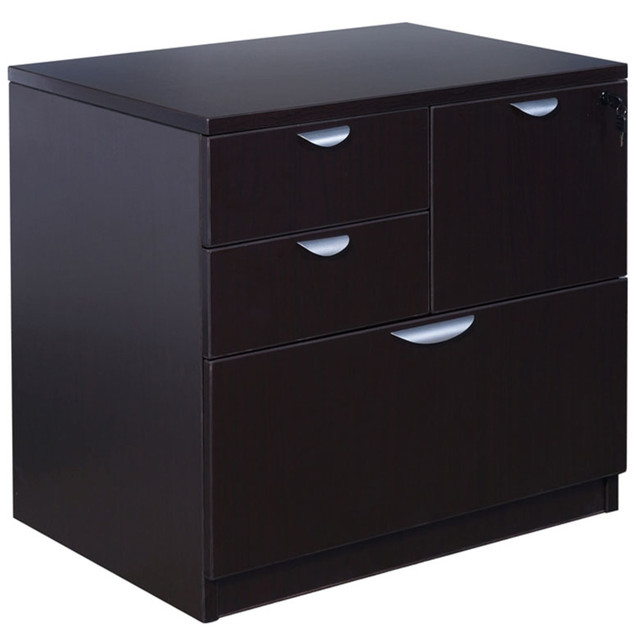 NORSTAR OFFICE PRODUCTS INC. N114-MOC Boss Office Products Combo 31inW x 22inD Lateral 4-Drawer File Cabinet, Mocha NORSTAR OFFICE PRODUCTS INC. N114-MOC Boss Office Products Combo 31inW x 22inD Lateral 4-Drawer File Cabinet, Mocha
