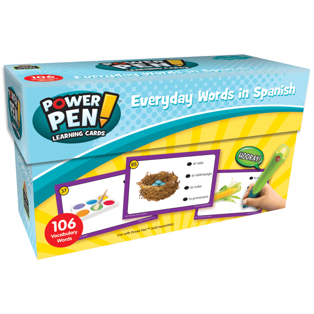TEACHER CREATED RESOURCES INC. TCR6727 Teacher Created Resources Power Pen Learning Cards, Everyday Words in Spanish, Set Of 53 Cards TEACHER CREATED RESOURCES INC. TCR6727 Teacher Created Resources Power Pen Learning Cards, Everyday Words in Spanish, Set Of 53 Cards