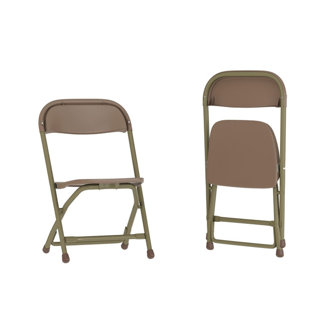 FLASH FURNITURE 2YKIDBN 2 Pack Kids Plastic Folding Chair, Brown FLASH FURNITURE 2YKIDBN 2 Pack Kids Plastic Folding Chair, Brown