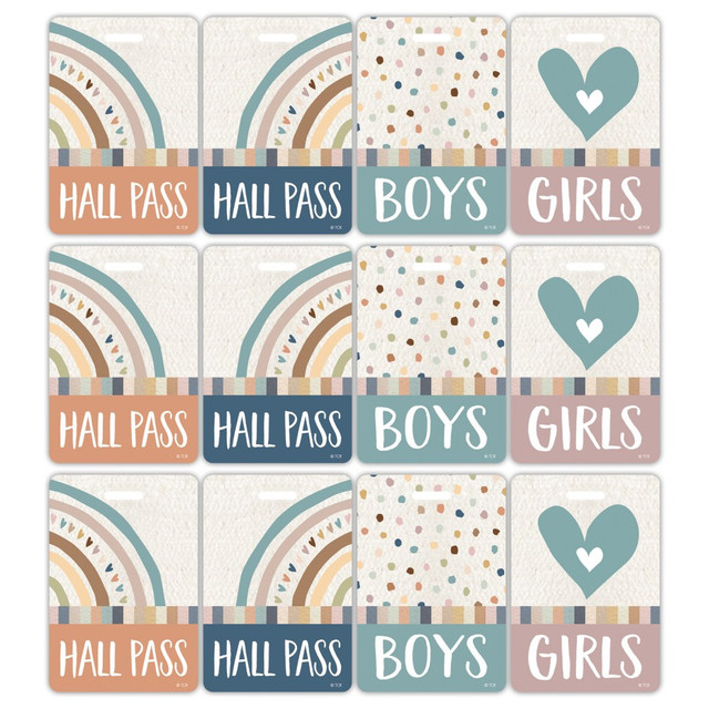 EDUCATORS RESOURCE TCR20323-3 Teacher Created Resources Hall Passes With Lanyards, 16-1/2in, Everyone is Welcome, 4 Passes Per Pack, Bundle Of 3 Packs