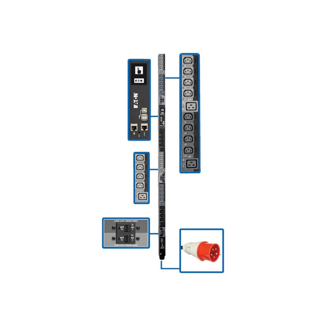 TRIPP LITE PDU3XEVSR6G32B 22.2kW 3-Phase Switched PDU, LX Platform Interface, 220/230V Outlets (24 C13/6 C19), Touchscreen LCD, IEC 309 32A Red 380/400V, 0U, TAA - Power distribution unit (rack-mountable) - 32 A - AC 380/400 V - 22.2 kW TRIPP LITE PDU3XEVSR6G32B 22.2kW 3-Phase Switched PDU, LX Platform Interface, 220/230V Outlets (24 C13/6 C19), Touchscreen LCD, IEC 309 32A Red 380/400V, 0U, TAA - Power distribution unit (rack-mountable) - 32 A - AC 380/400 V - 22.2 kW