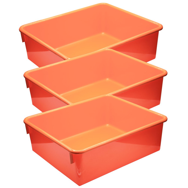 EDUCATORS RESOURCE ROM13109-3 Romanoff Products Double Stowaway Trays, 5-1/2inH x 13-1/2inW x 16inD, Orange, Pack Of 3 Trays EDUCATORS RESOURCE ROM13109-3 Romanoff Products Double Stowaway Trays, 5-1/2inH x 13-1/2inW x 16inD, Orange, Pack Of 3 Trays