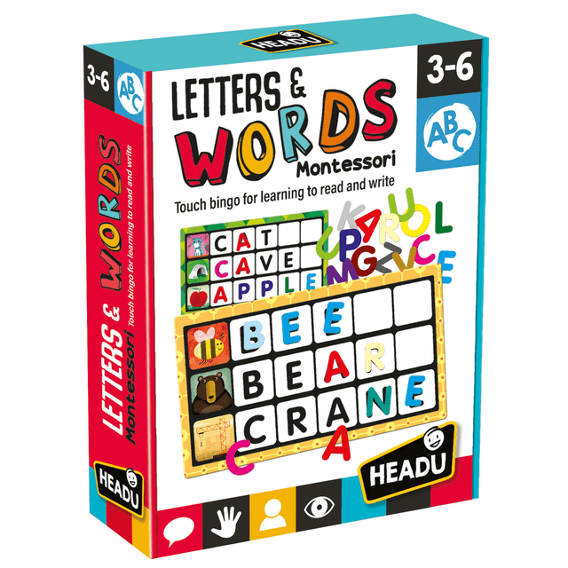 HEADU USA LLC HDUEN20980 Headu Montessori Touch Bingo Letters & Words, Pre-K To 1st Grade HEADU USA LLC HDUEN20980 Headu Montessori Touch Bingo Letters & Words, Pre-K To 1st Grade