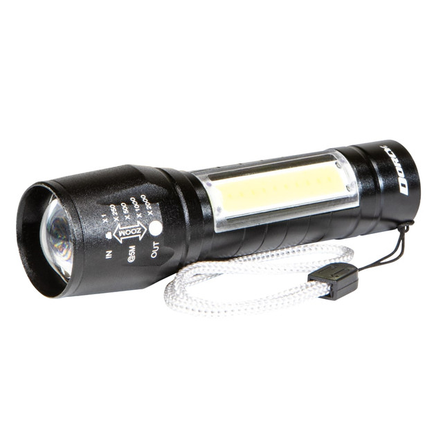 DORCY INTERNATIONAL INC. 41-4380 Dorcy Ultra HD 100W LED Rechargeable Aluminum Flashlight with Area Light, 1-1/2inH x 5inW x 1-7/16inD, Black DORCY INTERNATIONAL INC. 41-4380 Dorcy Ultra HD 100W LED Rechargeable Aluminum Flashlight with Area Light, 1-1/2inH x 5inW x 1-7/16inD, Black