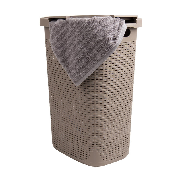 EMS MIND READER LLC 60HAMP-BRNM Mind Reader 60L Slim Laundry Hamper Clothes Basket With Lid, 24-3/20inH x 13-3/4inW x 17-13/20inL, Tan EMS MIND READER LLC 60HAMP-BRNM Mind Reader 60L Slim Laundry Hamper Clothes Basket With Lid, 24-3/20inH x 13-3/4inW x 17-13/20inL, Tan