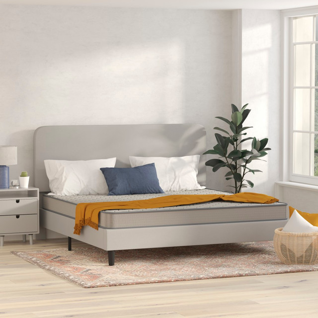 FLASH FURNITURE CLE236BK Capri Comfortable Sleep CertiPUR-US Certified Spring Mattress, Full, 6inH x 54-1/4inW x 75-1/2inL, Gray FLASH FURNITURE CLE236BK Capri Comfortable Sleep CertiPUR-US Certified Spring Mattress, Full, 6inH x 54-1/4inW x 75-1/2inL, Gray