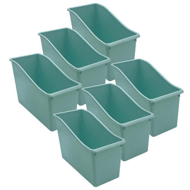 EDUCATORS RESOURCE TCR20977-6 Teacher Created Resources Plastic Book Bins, 7-1/2inH x 11-3/8inW x 5-1/2inD, Calming Blue, Pack Of 6 Bins EDUCATORS RESOURCE TCR20977-6 Teacher Created Resources Plastic Book Bins, 7-1/2inH x 11-3/8inW x 5-1/2inD, Calming Blue, Pack Of 6 Bins
