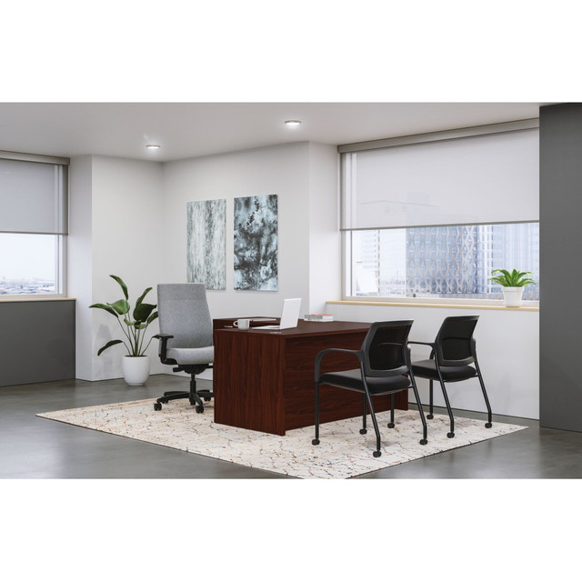 HON HONMOD193 Mod 60inW L-Station Computer Desk With Single Pedestal, Traditional Mahogany HON HONMOD193 Mod 60inW L-Station Computer Desk With Single Pedestal, Traditional Mahogany