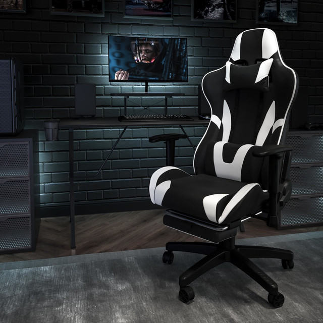 FLASH FURNITURE BLNX30RSG1031BK  Gaming Desk And Reclining Chair Set With Cup Holder, Headphone Hook And Monitor/Smartphone Stand, Black