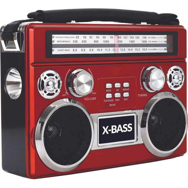 SUPERSONIC INC. SC-1097BT-RED Supersonic 3 Band Radio with Bluetooth and Flashlight (Red) - Wired/Wireless - Headphone - 4 x D - Portable SUPERSONIC INC. SC-1097BT-RED Supersonic 3 Band Radio with Bluetooth and Flashlight (Red) - Wired/Wireless - Headphone - 4 x D - Portable