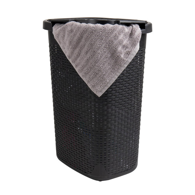 EMS MIND READER LLC 60HAMP-BLK Mind Reader 60L Slim Laundry Hamper Clothes Basket With Lid, 24-3/20inH x 13-3/4inW x 17-13/20inL, Black EMS MIND READER LLC 60HAMP-BLK Mind Reader 60L Slim Laundry Hamper Clothes Basket With Lid, 24-3/20inH x 13-3/4inW x 17-13/20inL, Black