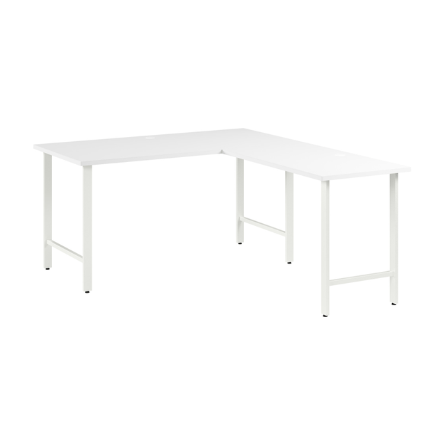 BUSH INDUSTRIES INC. HUS003WH Bush Business Furniture Hustle 60inW L-Shaped Computer Desk With Metal Legs, White, Standard Delivery BUSH INDUSTRIES INC. HUS003WH Bush Business Furniture Hustle 60inW L-Shaped Computer Desk With Metal Legs, White, Standard Delivery