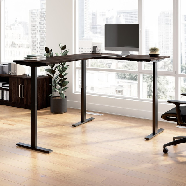 BUSH INDUSTRIES INC. M6SL6078BWBK Bush Business Furniture Move 60 Series 60inW Height Adjustable L Shaped Standing Desk, Black Walnut/Black Powder Coat, Standard Delivery BUSH INDUSTRIES INC. M6SL6078BWBK Bush Business Furniture Move 60 Series 60inW Height Adjustable L Shaped Standing Desk, Black Walnut/Black Powder Coat, Standard Delivery