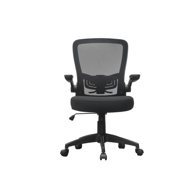 NORSTAR OFFICE PRODUCTS INC. B6366BK-BK Boss Office Products Ergonomic Mesh High-Back Flip Arm Task Chair, Black