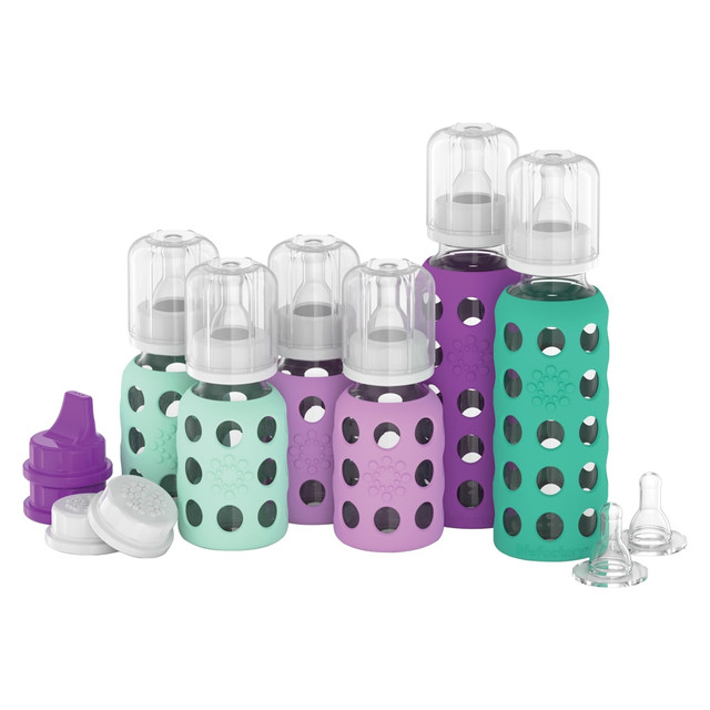 THERMOS LF120407C4 LifeFactory Glass Baby Bottle Starter Set, Assorted Colors THERMOS LF120407C4 LifeFactory Glass Baby Bottle Starter Set, Assorted Colors