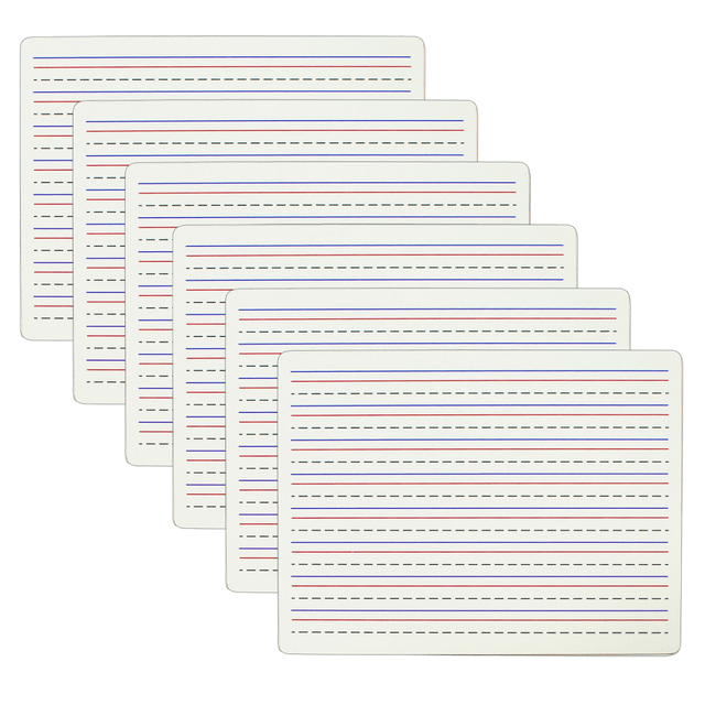 EDUCATORS RESOURCE CLI40660-6 C-Line 2-Sided Dry Erase Lapboards, Lined, 9in x 12in, White, Pack Of 6 Boards