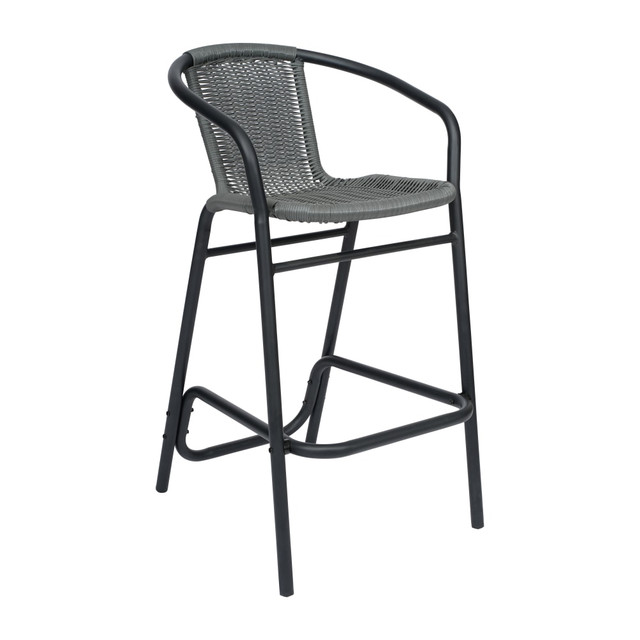 FLASH FURNITURE SDA632032RGY Lila Commercial Grade Indoor-Outdoor PE Rattan Restaurant Barstool with Aluminum Frame and Footrest, Gray FLASH FURNITURE SDA632032RGY Lila Commercial Grade Indoor-Outdoor PE Rattan Restaurant Barstool with Aluminum Frame and Footrest, Gray