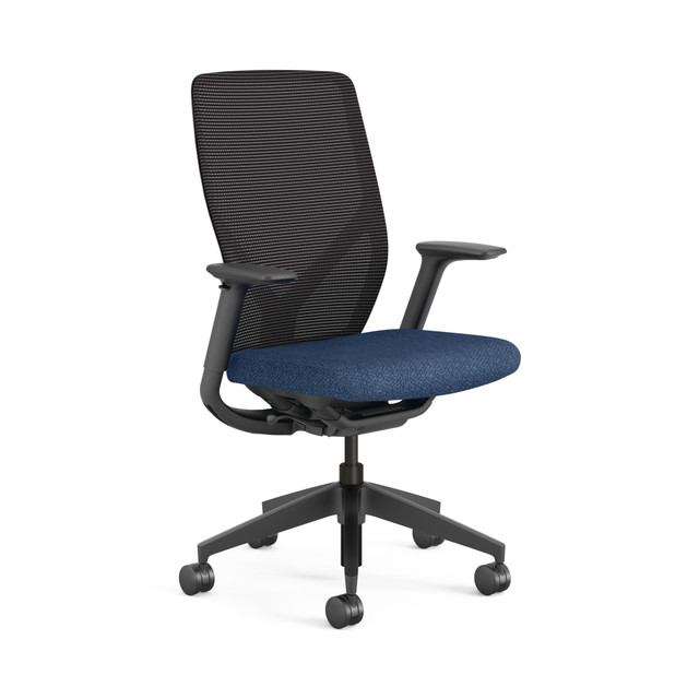 HNI CORPORATION HONFXTSAMAX13NL HON Flexion Ergonomic Fabric/Mesh Mid-Back Task Chair, Navy/Black