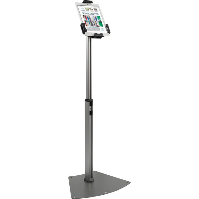 Designed for 7.9in to 10.1in tablets (sold separately)  Adaptable construction tilts and rotates for easy use by multiple users  Large steel base ensures stable use to prevent tipping  Perfect for point of sale applications, hotels, restaurants and more  Security locking system ensures safe use in high-traffic locations