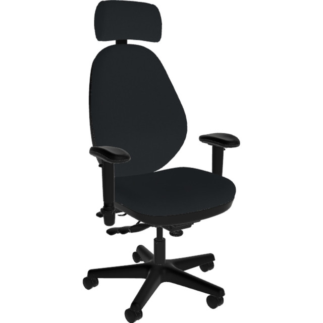ANTHRO INTERNATIONAL, INC. DBA SITMATIC SM7014095 Sitmatic GoodFit Ergonomic Fabric High-Back Manager Chair With Headrest, Black