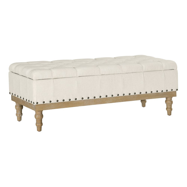 OFFICE STAR PRODUCTS LND-L32 Office Star Landis Wood Storage Bench, Linen OFFICE STAR PRODUCTS LND-L32 Office Star Landis Wood Storage Bench, Linen