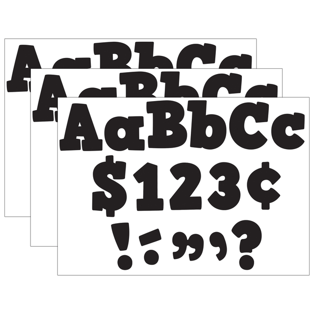 EDUCATORS RESOURCE TCR5822-3 Teacher Created Resources Letters Combo Pack, 4in, Black Bold Block, 230 Pieces Per Pack, Set Of 3 Packs