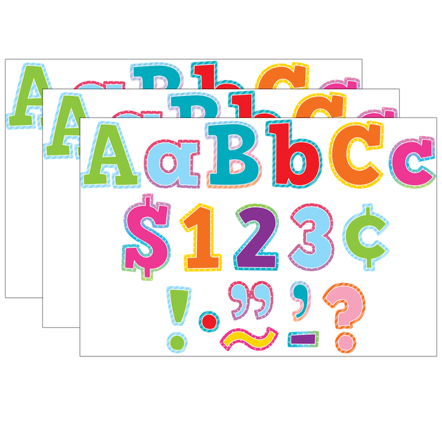 EDUCATORS RESOURCE TCR8777-3 Teacher Created Resources Letters, 4in, Colorful Vibes Bold Block, 230 Characters Per Pack, Set Of 3 Packs
