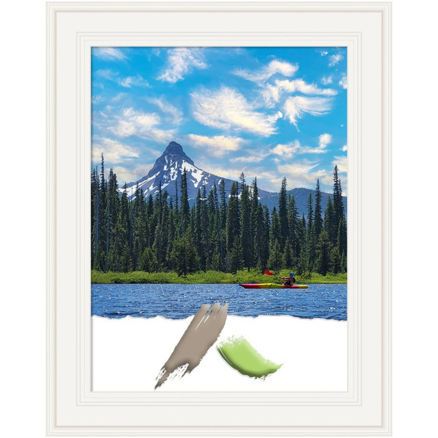 UNIEK INC. A42707345854 Amanti Art Ridge White Picture Frame, 24in x 30in, Matted For 18in x 24in