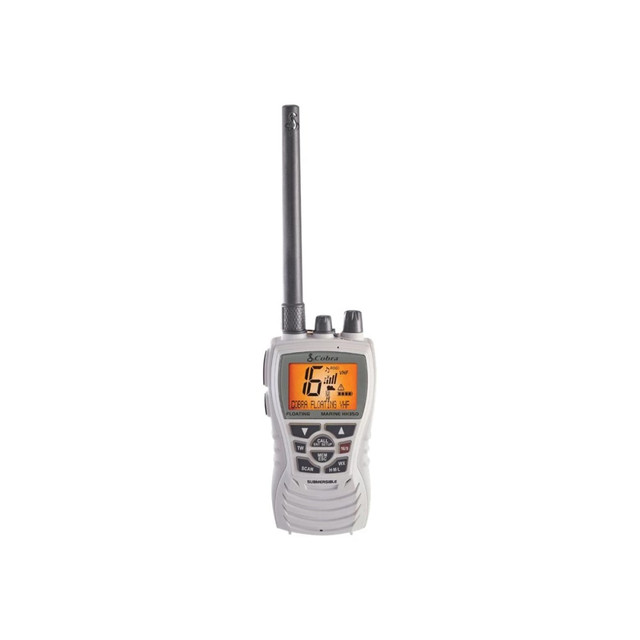 COBRA ELECTRONICS CORP MR HH350 W FLT Cobra 6 Watt Floating VHF Radio, White - For Marine with NOAA All Hazard, Weather Disaster - VHF - 6 W