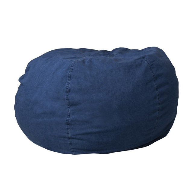 FLASH FURNITURE DGBEANLGDENIM  Oversized Bean Bag Chair For Kids And Adults, Denim