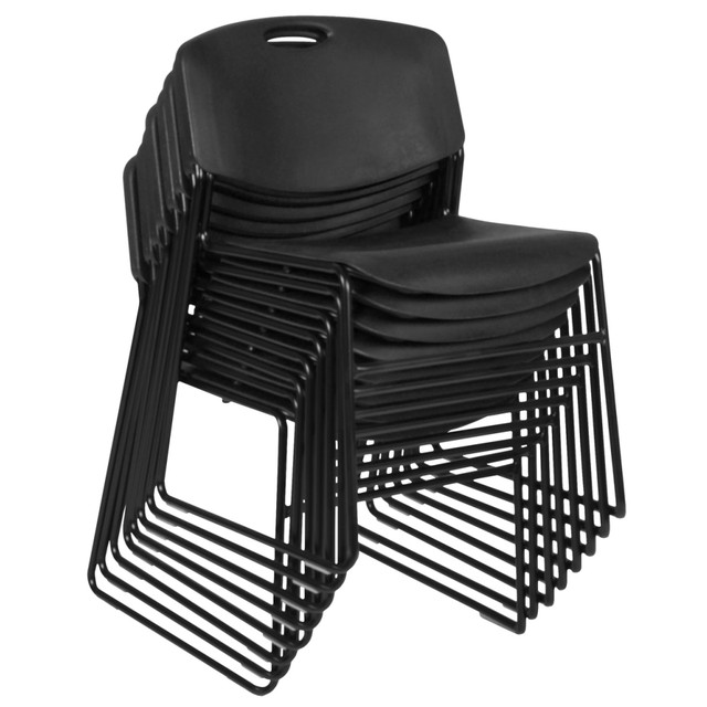 REGENCY SEATING, INC. 4400BK8PK Regency Zeng Polyurethane Armless Stacking Chairs, Black, Pack Of 8 Chairs
