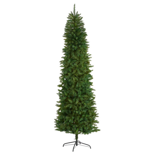 NEARLY NATURAL INC. T4491 Nearly Natural Mountain Pine 96inH Slim Artificial Christmas Tree With Bendable Branches, 96inH x 32inW x 32inD, Green NEARLY NATURAL INC. T4491 Nearly Natural Mountain Pine 96inH Slim Artificial Christmas Tree With Bendable Branches, 96inH x 32inW x 32inD, Green