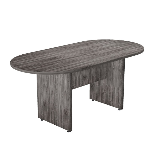 INVAL AMERICA, INC. MJ-0835 IVA ProSeries Race Track Oval Conference Table, 71in W x 35in D x 29-1/2in H, Smoke Oak INVAL AMERICA, INC. MJ-0835 IVA ProSeries Race Track Oval Conference Table, 71in W x 35in D x 29-1/2in H, Smoke Oak
