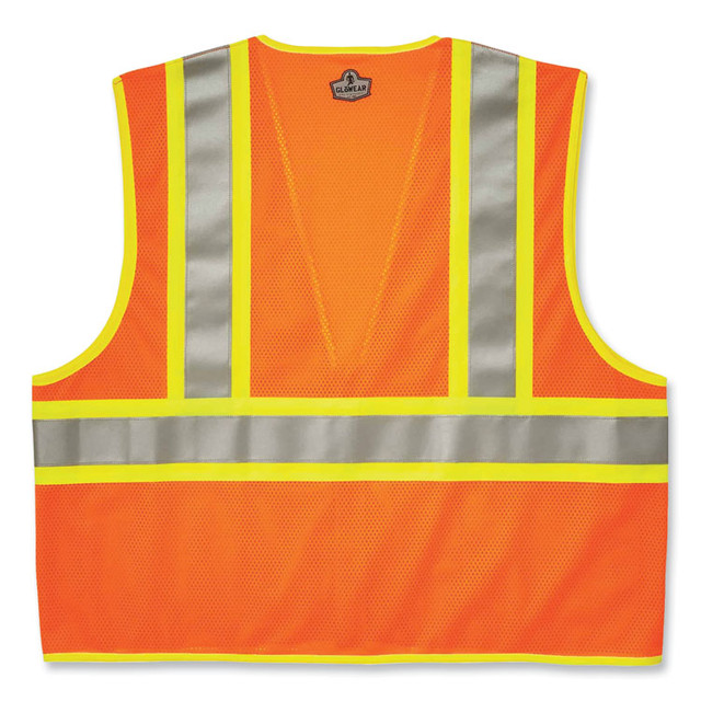 TENACIOUS HOLDINGS, INC. ergodyne® 21319 GloWear 8230Z Class 2 Two-Tone Mesh Zipper Vest, Polyester, 4X-Large/5X-Large, Orange