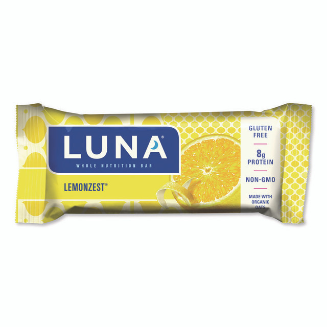 CLIF BAR & COMPANY LUNA® CCC210004 Whole Nutrition Bar, Lemon Zest, 1.69 oz Bar, 15 Bars/Box