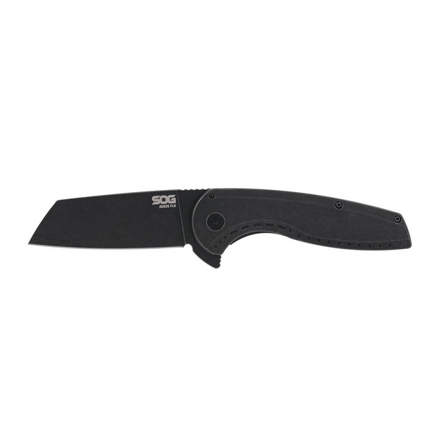 SOG SOG-14-41-04-43 SOG Aegis FLK 2.0 Frame Lock 14-41-04-43 Blackwash Stainless Steel Wharncliffe Pocket Knife