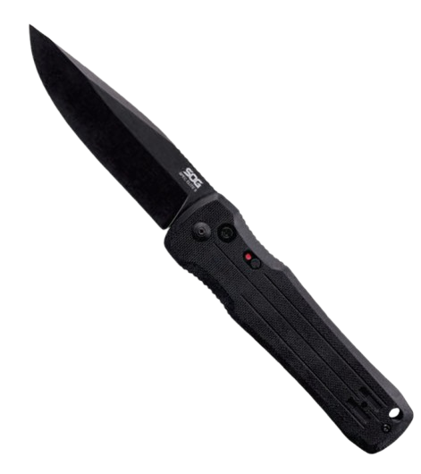 SOG SOG-SE-63 SOG Spec Elite II Drop Point Automatic Knife Black G-10 (4"" Black)