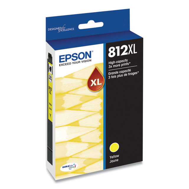 EPSON AMERICA, INC. T812XL420S T812XL420-S (T812XL) DURABrite Ultra High-Yield Ink, 1,100 Page-Yield, Yellow