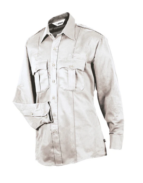 Elbeco SM2000WH+4XL-T HeroShield 100% Cotton Men's Bravo Long Sleeve Shirt