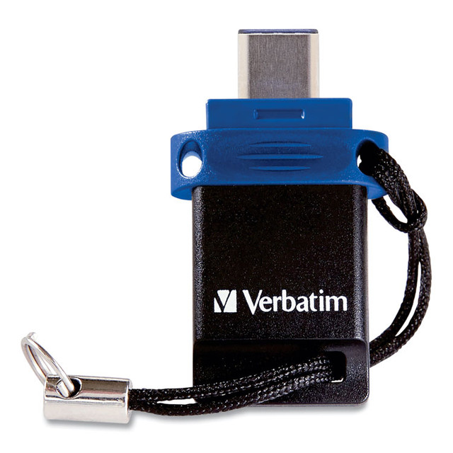 VERBATIM CORPORATION 99155 Store ‘n' Go Dual USB 3.0 Flash Drive for USB-C Devices, 64 GB, Blue