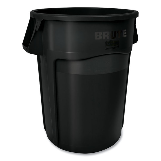 RUBBERMAID COMMERCIAL PROD. 264360BK Vented Round Brute Container, 44 gal, Plastic, Black
