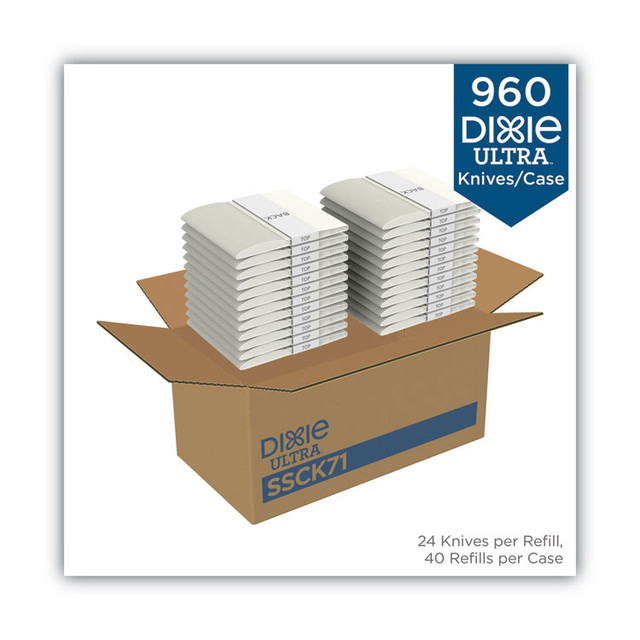 GEORGIA PACIFIC Dixie® SSCK71 SmartStock Plastic Cutlery Refill, Knife, Natural, 40/Pack, 24 Packs/Carton