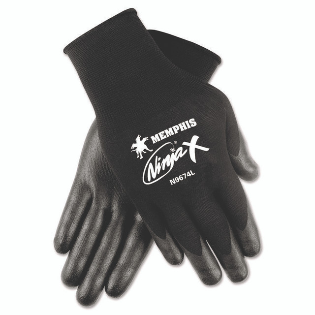 MCR SAFETY N9674M Ninja X Gloves, EN388: 412X, Medium, Black, Pair