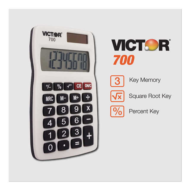 VICTOR TECHNOLOGY LLC 700 700 Pocket Calculator, 8-Digit LCD