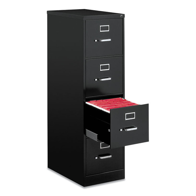 ALERA HVF1552BL Economy Vertical File, 4 Letter-Size File Drawers, Black, 15" x 25" x 52"