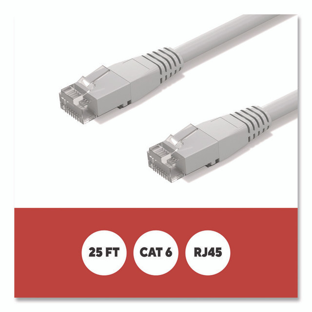 STAPLES BRANDS GROUP TECH ST62446 CAT6 Ethernet Cable, 25 ft, Gray