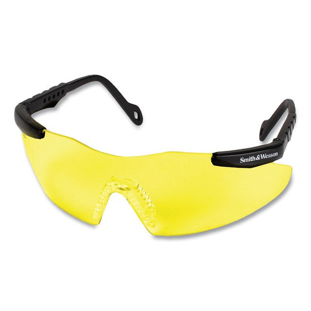 SMITH AND WESSON & 19826 Magnum 3G Safety Eyewear, Black Frame, Yellow/Amber Lens, 12/Box