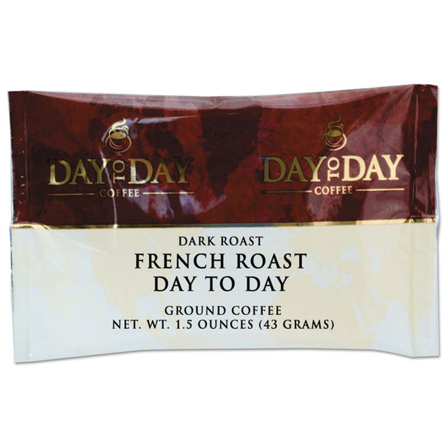 PAPANICHOLAS COFFEE Day to Day 22005 100% Pure Coffee, French Roast, 1.5 oz Pack, 42/Carton