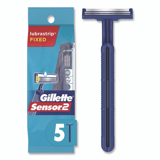 PROCTER & GAMBLE Gillette® 65853 Sensor2 Disposable Razor, 2 Blades, 5/Pack, 36 Packs/Carton